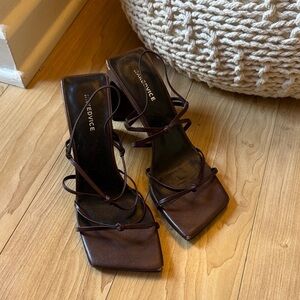Dark Brown Strappy Heels